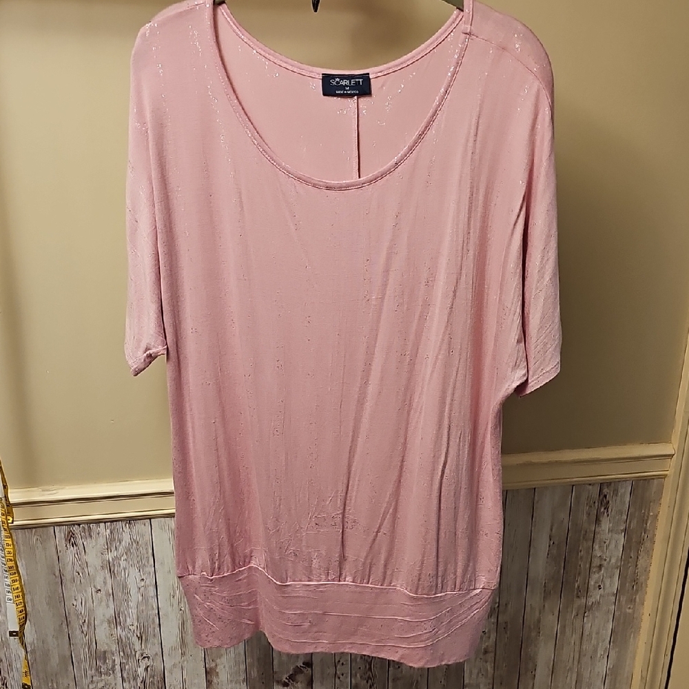 🟠C2🔹️Scarlett- Light Pink Short Sleeve Top